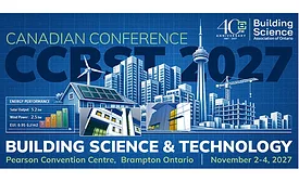 The Canadian Conference on Building Science and Technology 2027 promo shows information and location