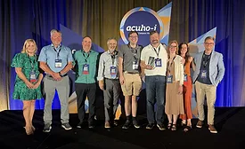Members of Lawrence Group's student housing team and family turned out to celebrate Paul Wuennenberg's ACUHO-I Parthenon Award. The group poses with award winner.