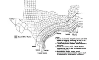 Figure 1609. Basic wind speed (3-second gust) based off of the Western Gulf of Mexico Hurricane Coastline. From the 2006 International Building Code. 