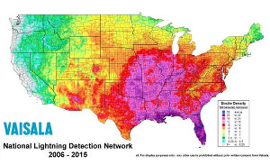 Lightning risk map