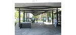 The structural geometry is designed to gently lead visitors through the pavilion. All lights and other requirements are hidden into carefully detailed steel columns. 