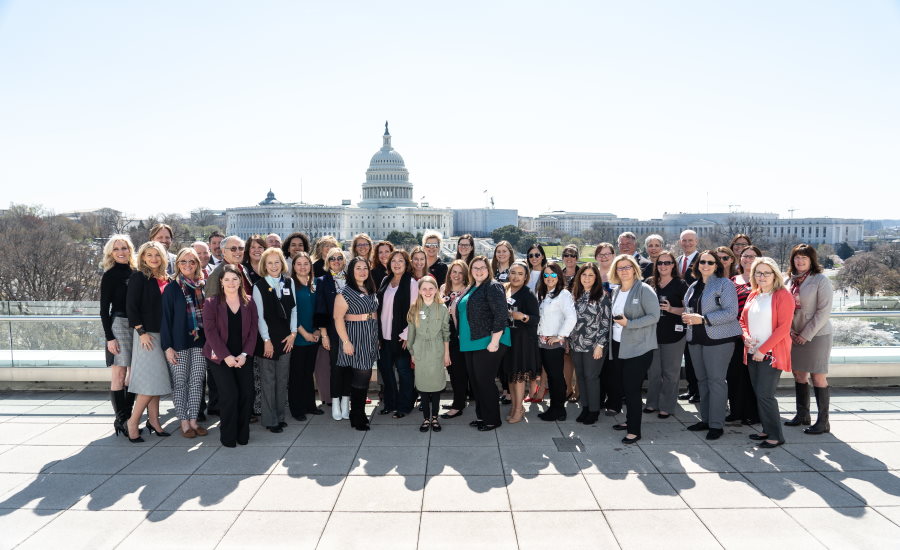 National Women in Roofing (NWIR) members attending Roofing Day in the nation’s capital in April 2019.