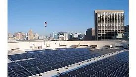 Solar Panels on a rooftop.