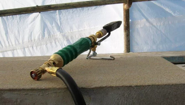A commonly used soldering iron: copper-bit gas-fired soldering iron